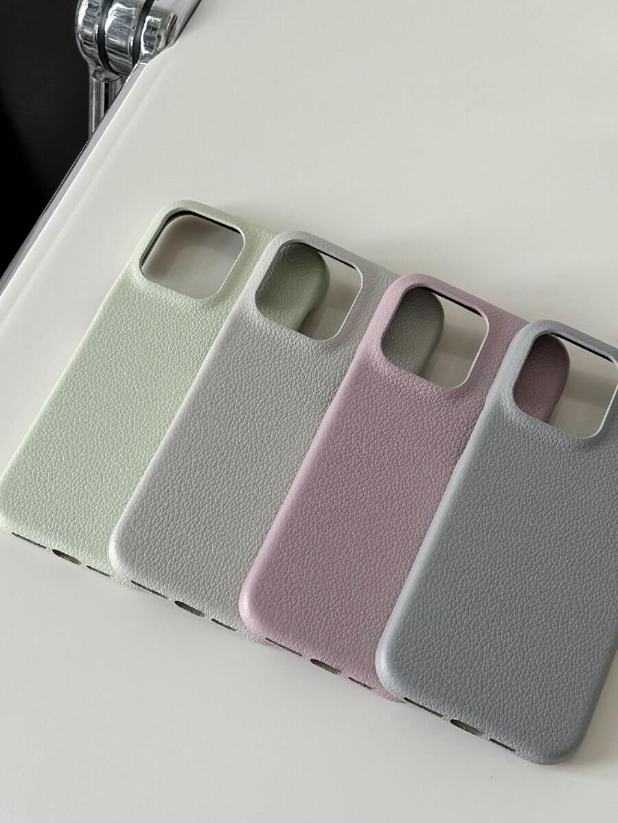 Niche HighEnd Solid Litchi Texture Leather Phone Case For IPhone 16