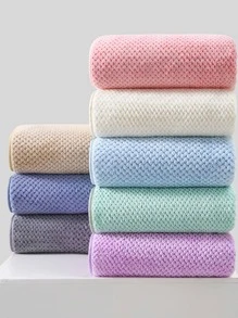 Coral Fleece Comfortable Soft Absorbent Hair Towel, Hand Towel, Bath Towel, Beach Towel For Men And Women, With Options Of 1pc Regular Size (hair Towel Or Hand Towel Or Bath Towel) Or 1pc Large Size (hair Towel Or Bath Towel) Or 1pc Beach Towel (shawl Or Beach Blanket) - Grey - View 6