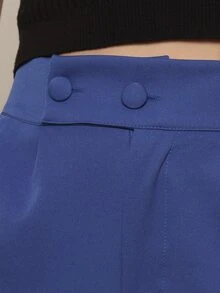 short feminina alfaiataria - Azul - Visão 3