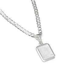 Corrente Masculina Com Pingente Letra Inicial Banhada A Prata 925 - Letra P - Visão 3