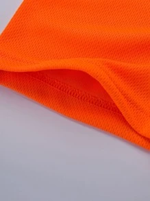 Camiseta de cuello redondo de manga corta casual y transpirable estilo novio, ropa deportiva de verano para actividades al aire libre - Naranja - Ver 4