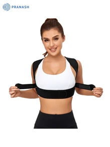 1Pc Posture Corrector, Adjustable Back Posture Correction Strap For Humpback Correction - Black - View 2