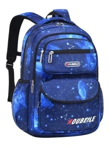 Mochila escolar impermeable diseño de universo resistente - Azul - Ver 1
