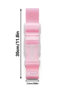 1個可調式行李帶,尼龍超輕便攜行李附件,掛扣帶行李箱袋帶鎖鉤,旅行戶外必備 - 粉色 - 查看 3