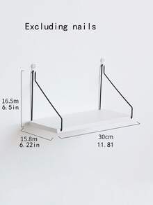 1件北歐風格實木壁掛置物架創意客廳臥室收納架附十字隔板萬聖節禮物(不含無痕釘) - 白色 - 查看 2