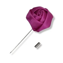 Lapela Broche De Tecido Terno Casamento Noivo Padrinho Flor Eventos e Ocasiões - Fúcsia - Visão 2