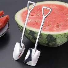 4pcs Stainless Steel Watermelon Spoons & Scoops, Creative Cute Dessert Utensils For Eating Watermelon - Silver - View 3