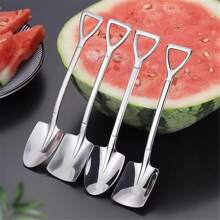 4pcs Stainless Steel Watermelon Spoons & Scoops, Creative Cute Dessert Utensils For Eating Watermelon - Silver - View 1