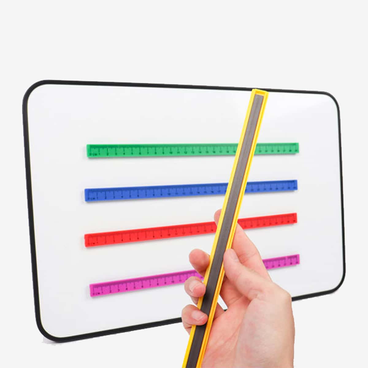 3pcs Random Color 29cm Magnetic Ruler, Suitable For Magnetic Chalkboard Teaching In Schools, Magna Doodle Boards For Toddlers, Multi-purpose Magnetic Drawing Tool For Measurement And Affixation - Multicolor - View 1