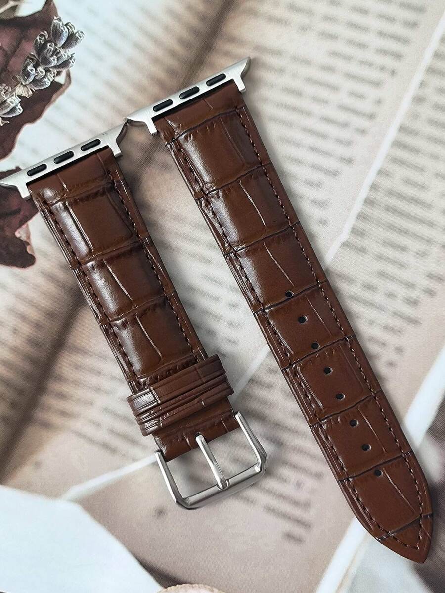 棕色竹子片段智能手錶帶