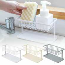 Escurridor De Fregadero De Doble Capa Con Soporte Para Esponja, Organizador De Fregadero De Cocina - Beis - Ver 1