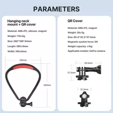 Ulanzi Go Schnell Magnetischer Nackenhalter Halterung für GoPro Hero 11 10 9 8 7 6 5 Insta360 Kompatibel mit Osmo Action Kamera Zubehör