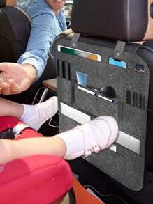 1 Pieza Bolsa De Almacenamiento Para Auto De Fieltro, Organizador Colgante Para Respaldo De Asiento, Bolsa De Almacenamiento De Accesorios Para Automóvil Con Diseño Anticolisión Para El Asiento Trasero