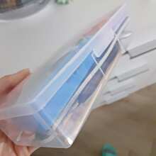 Nail Art Rectangle Plastic Transparent Storage Box Nail Rhinestone Files Container Case 190x70x39mm - White - View 4