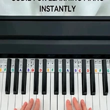 1pc 88-Key Silicone Piano Keyboard Note Stickers - Perfect Guide For Beginner Piano Learners! - White - View 3