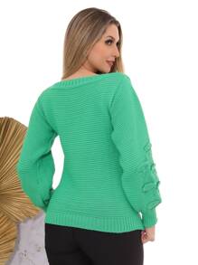 Women Sweaters - 綠色 - 查看 6