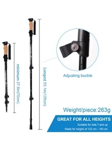 2入組鋁合金健行杖,可調節和拆卸的超輕型行山手杖,男女通用多功能登山杖