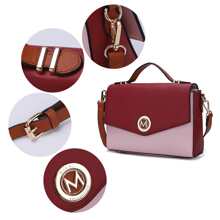 MKF Collection Zayla Color Block Vegan Leather Women Shoulder Bag, Elegant Crossbody Fashion Purse