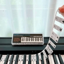 1pc 88-Key Silicone Piano Keyboard Note Stickers - Perfect Guide For Beginner Piano Learners! - White - View 4