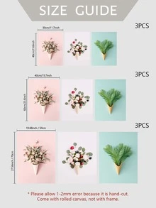 3 cái/bộ Phong cách Bắc Âu Tối giản Hiện đại Trang trí Bức tranh Cốt lõi Đối với Treo lên tường Nghệ thuật - Nhiều màu - Xem 6