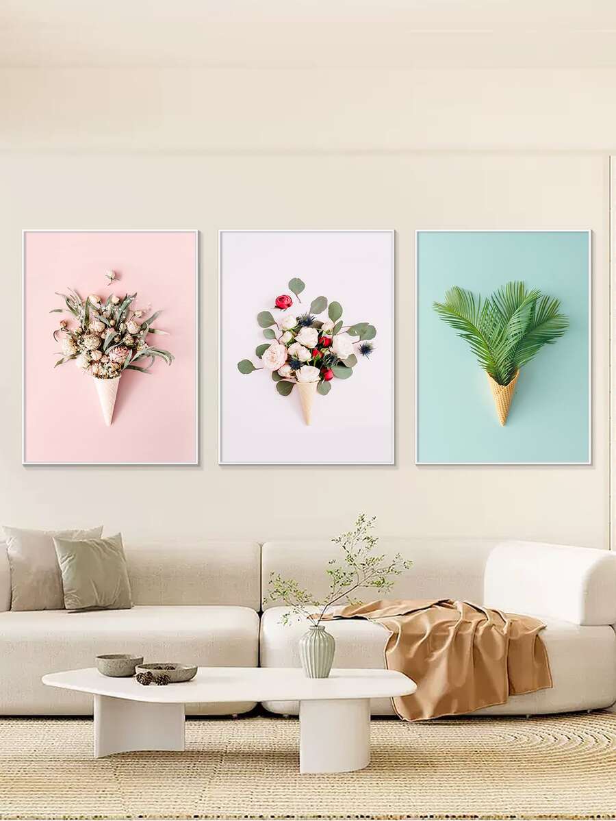 3 cái/bộ Phong cách Bắc Âu Tối giản Hiện đại Trang trí Bức tranh Cốt lõi Đối với Treo lên tường Nghệ thuật - Nhiều màu - Xem 1