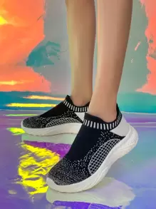 Summer Lightweight & Breathable Popcorn Knit Mesh Slip-on Sock Shoes With Soft Sole For Men And Women, Casual Sports Shoes