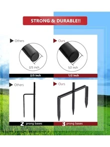 1 Pack Shepherd Hook 48 inch 1/2 inch Thick Use at Weddings, Hanging Solar Lights, Lanterns, Bird Feeders, Metal Hanger Hook. (Black, 48 inch) U.S. Patent. - Black - View 2