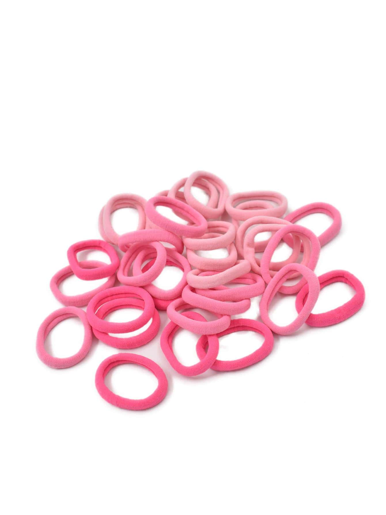 32 ligas para cabello colores rosas elásticas. - Rosa - Ver 1