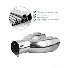 Universal Car Modified Exhaust Muffler With Heart Shaped Tailpipe - Silver - View 4