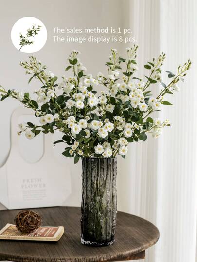 1束/2束70厘米人造白玫瑰，适合婚礼装饰、情人节装饰、生日装饰、周年纪念装饰、家居装饰、桌面装饰、卧室和浴室装饰、办公室装饰、秋季装饰、盆栽装饰、情人节礼物、毕业礼物等。