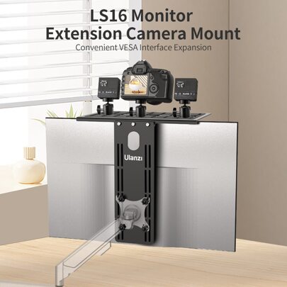 Supporto per monitor Ulanzi LS16 da 17-34 pollici, supporto per telecamera e interfaccia VESA, adatto per monitor, telecamere, LED e microfoni