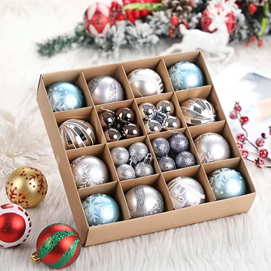 藍色和銀色裝飾球,非常適合聖誕節裝飾 - 淺藍色 - 查看 1