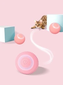 1pc Smart Cat Toys Automatic Rolling Ball Electric Cat Toys Interactive For Cats Training Self-moving Kitten Toys Pet Accessories - Pink - View 1