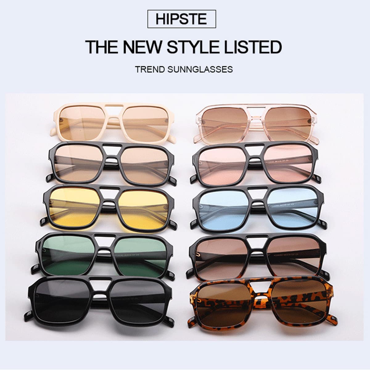 1 Pair Fashion Unisex Double Bridge Eyeglasses, Vintage Oversized