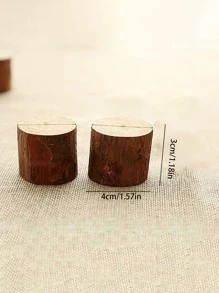 3入組木製便箋夾,適用於派對、婚禮和活動桌面裝飾 - 原木色 - 查看 3