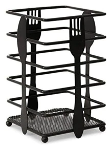 Estante  Escurridor Organizador de Cubiertos Cocina - Negro - Ver 3
