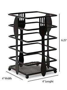 Estante  Escurridor Organizador de Cubiertos Cocina - Negro - Ver 5