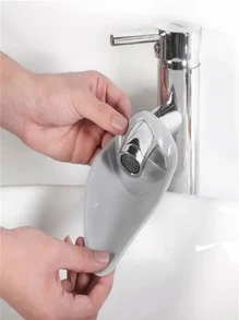 Extensor de grifo para lavado de manos, deflector de agua con tubo ajustable para cocina y baño, evita salpicaduras, decoración del hogar y del baño, decoración de otoño, de vuelta a la escuela - Gris - Ver 4