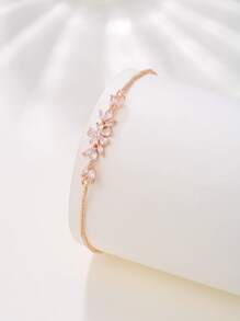 Flower Pulling Bracelet For Women Valentines,Mom,Mother,Mother's Day,Gift - Rose Gold - View 2
