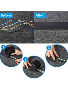 4 Inch x 10/20 Feet Cable Grip Floor Cable Cover Cords Cable Protector Cable Management for Commercial Office Carpet Floor - Carpet Type - About 3M - View 8