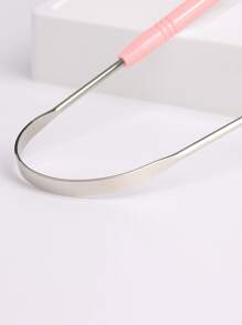 1pc U Type Stainless Steel Tongue Scraper Oral Tongue Cleaner Brush Tongue Toothbrush Oral Hygiene Tounge Scraper - Pink - View 6