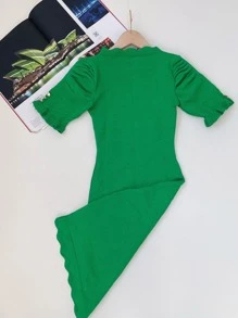 Women Sweater Dresses - 綠色 - 查看 4