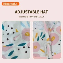 Binomata 可愛的花卉蝴蝶結嬰兒防曬帽-春夏新款花卉設計 - 粉色 - 查看 8