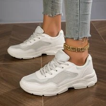 Của phụ nữ Giày thể thao , Lưới thoáng khí Giày Chạy bộ , Đế mềm , Giải trí Và Linh hoạt , 2023 Hàng mới đến Đối với Mùa thu - Màu be - Xem 4