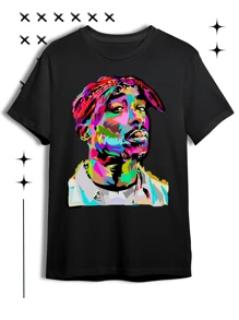 Men T-Shirts - 黑色 - 查看 2