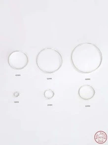 1雙扭結圓耳環,時尚和簡約風格合適的適用於日期,假期,派對,婚禮,旅行,日常通勤和海灘A多用途和優雅設計那可A完美禮品適用於女朋友,媽媽,老師,朋友,和同學 - 銀色 - 查看 3