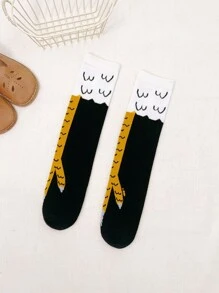 3 Pares Calcetines Altos Para Niños Con Diseño Divertido De Patas De Pollo, Adecuados Para Uso Diario - Multicolor - Ver 5
