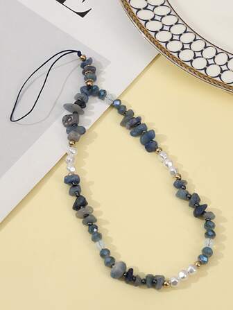 1 buc. Snur la modă pentru telefon din piatră, potrivit pentru bărbați și femei, pentru a fi purtat zilnic