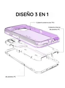 Funda Protector Uso Rudo 360° Humo Para Oppo Reno 11 5G - Azul - Ver 3