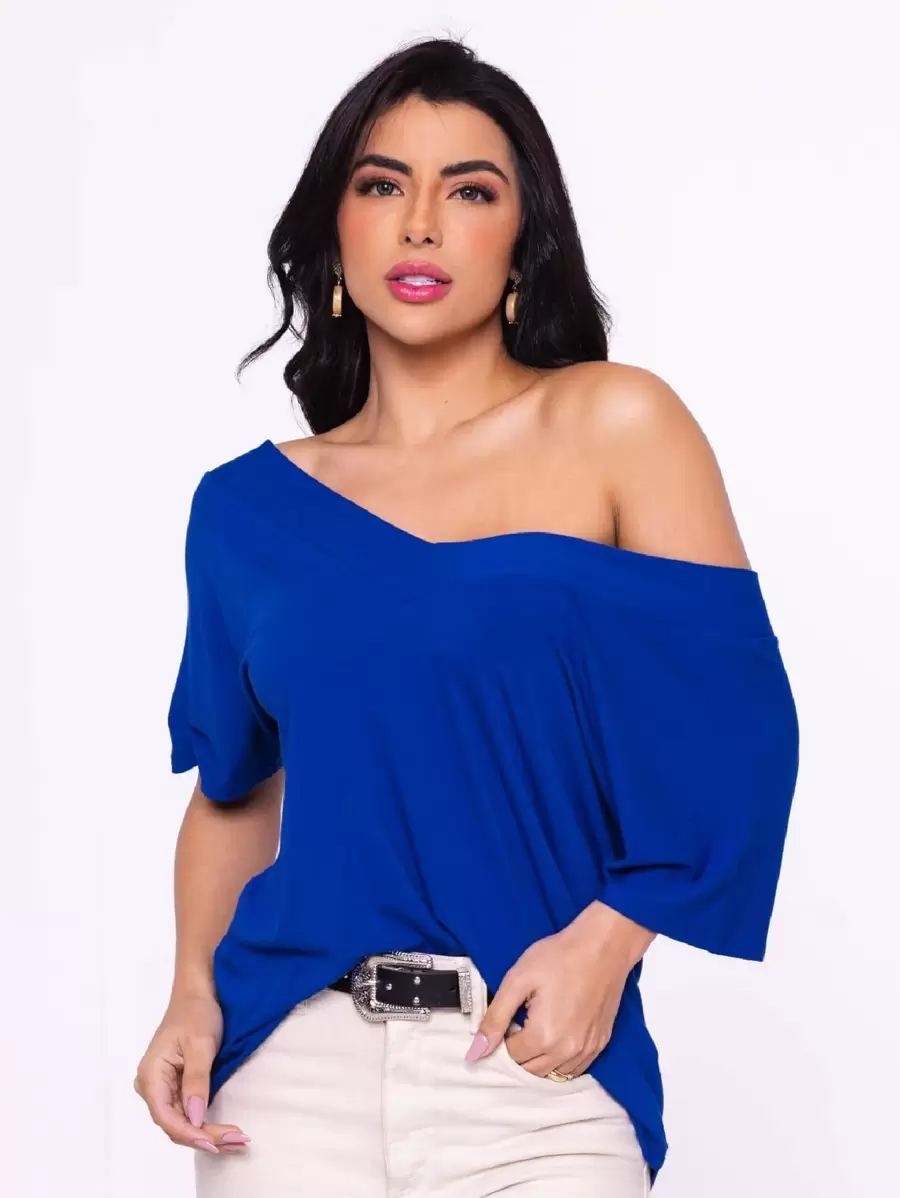 Women Blouses - Royal Blue - View 1
